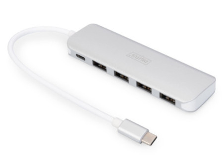 DIGITUS Hub USB-C 3.0, 4 ports, argent