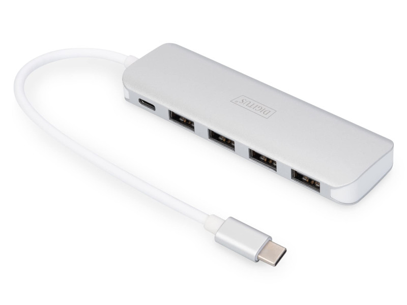 DIGITUS Hub USB-C 3.0, 4 ports, argent