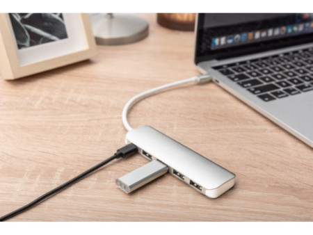 DIGITUS Hub USB-C 3.0, 4 ports, argent
