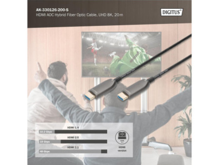 DIGITUS Câble de fibre optique hybride HDMI AOC, UHD8K, 20 m