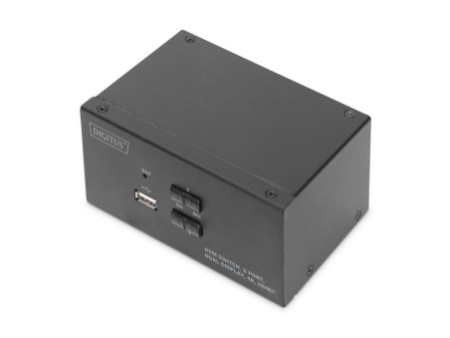 DIGITUS Commutateur KVM, 2 ports, double affichage, 4K, HDMI
