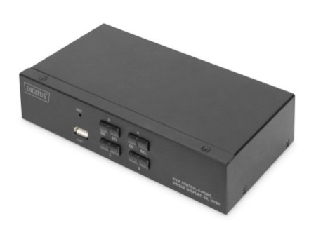 DIGITUS Commutateur KVM, 4 ports, simple affichage, 4K, HDMI