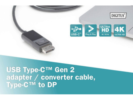 DIGITUS Câble adaptateur USB Type-C Gen 2, 2,0 m