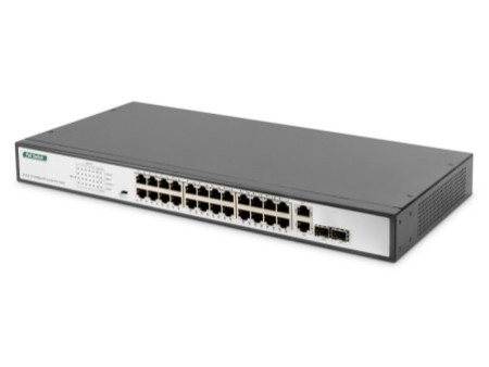 DIGITUS Commutateur 19' Fast Ethernet PoE, 24 ports
