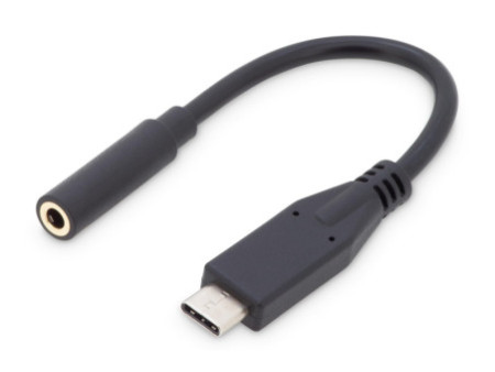 DIGITUS Câble adaptateur audio USB Type-C, 0,2 m, noir