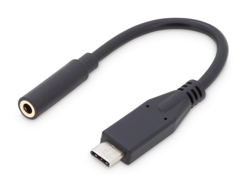 DIGITUS Câble adaptateur audio USB Type-C, 0,2 m, noir