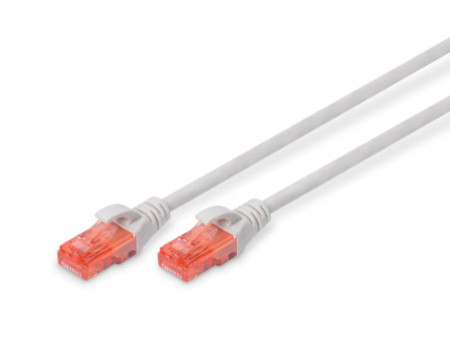 DIGITUS Câble de brassage Cat.6, U/UTP, LSZH, 2,5 m, gris