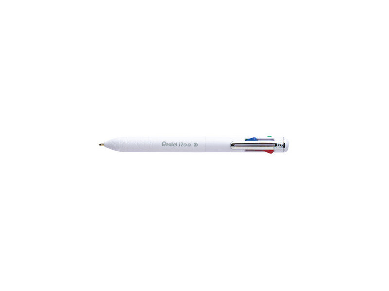 Pentel Stylo à bille rétractable 4 couleurs iZee, blanc