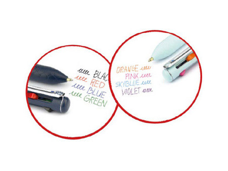 Pentel Stylo à bille rétractable 4 couleurs iZee, blanc
