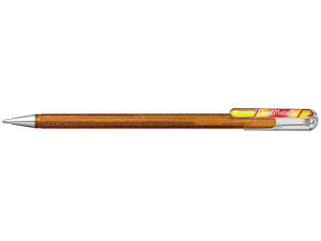Pentel Hybrid Stylo roller 'Dual Penn', or/rouge