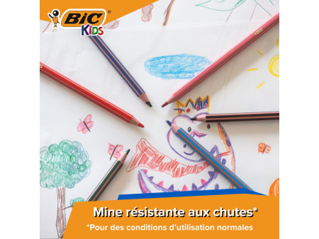 BIC KIDS Crayons de couleur Tropicolors 2, étui carton de 12