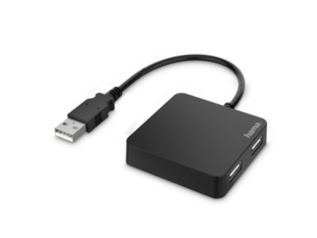 hama Hub USB 2.0, 4 ports, noir