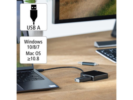 hama Hub USB 2.0, 4 ports, noir