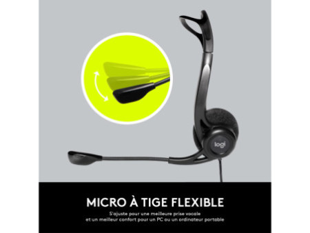 Logitech PC Headset 960 USB, noir, port USB