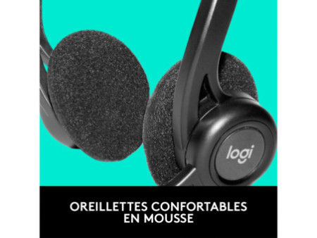 Logitech PC Headset 960 USB, noir, port USB