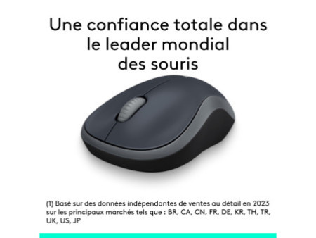 Logitech Souris optique M185, sans câble, gris