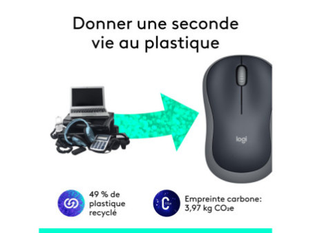 Logitech Souris optique M185, sans câble, gris