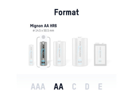 ANSMANN Pile rechargeable NiMH maxE, Mignon (AA), 2.100 mAh