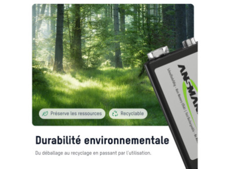 ANSMANN Pile rechargeable NiMH maxE, bloc E 9V, 200 mAh