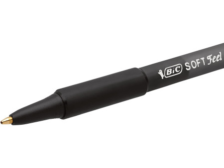 BIC Stylo à bille rétractable Soft Feel Clic grip, noir