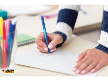 BIC Stylo à bille rétractable Soft Feel Clic grip, noir
