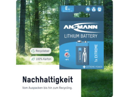 ANSMANN EXTREME LITHIUM E-bloc 9V (6AM6), 10,8V, 600 mAh