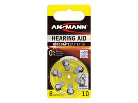 ANSMANN Pile bouton zinc-air 10 (PR-70), blister de 6