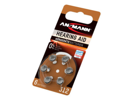 ANSMANN Pile bouton zinc-air 312 (PR-41), blister de 6