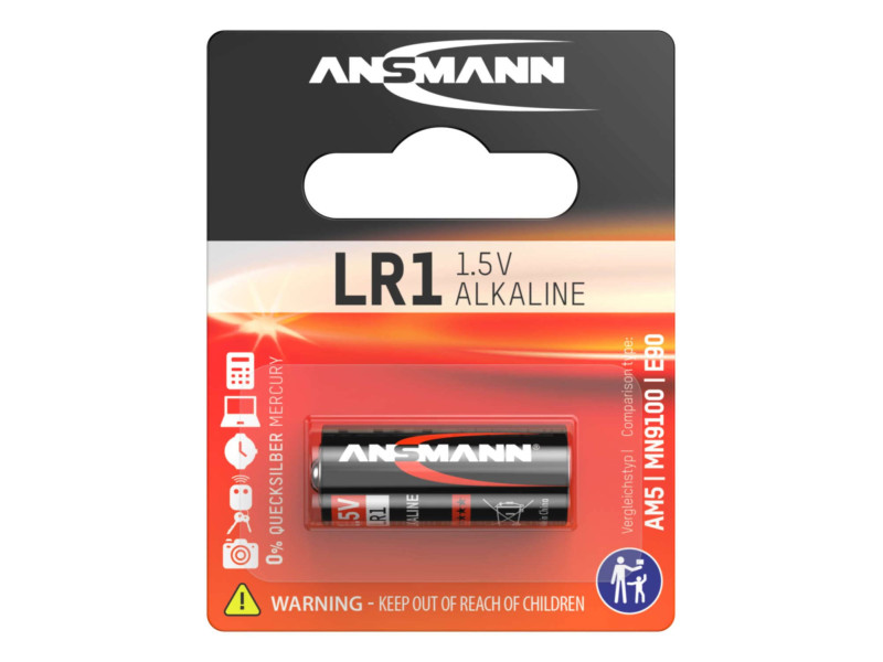 ANSMANN Pile alcaline 'LR1', 1,5 volt, blister d'1