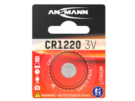 ANSMANN Pile bouton au lithium 'CR1220', 3,0 V, blister d'1