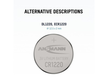 ANSMANN Pile bouton au lithium 'CR1220', 3,0 V, blister d'1