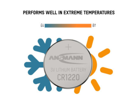 ANSMANN Pile bouton au lithium 'CR1220', 3,0 V, blister d'1