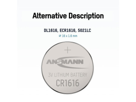 ANSMANN Pile bouton au lithium 'CR1616', 3,0 Volt, blister