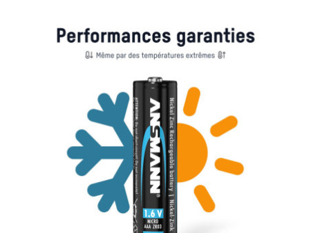 ANSMANN Pile rechargeable nickel-zinc, Micro AAA, 900 mAh