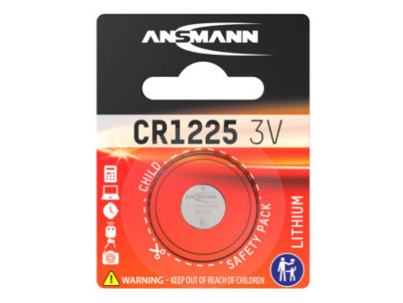 ANSMANN Pile bouton au lithium CR1225, 3 Volt, blister d'1