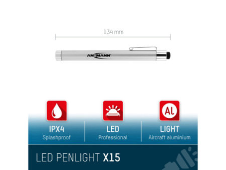 ANSMANN Lampe stylo LED, en aluminium, X15