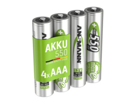 ANSMANN Pile rechargeable maxE NiMH, Micro AAA, blister de 4
