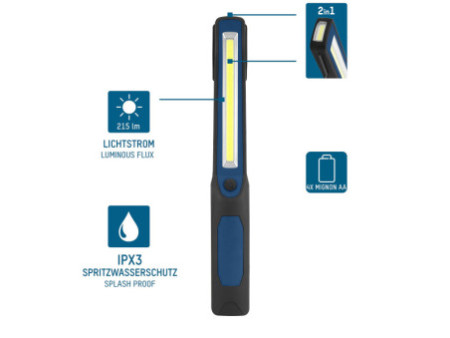 ANSMANN Lampe d'atelier à LED WL250B slim, noir/bleu