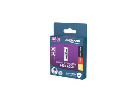 ANSMANN Pile rechargeable Li-Ion 18650, 3.400 mAh