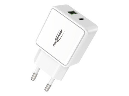 ANSMANN Chargeur USB Home Charger HC218PD, 2x port USB,blanc