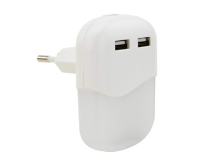 ANSMANN Lampe d'orientation à LED NL15AC, 2x port USB, blanc