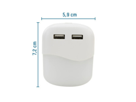 ANSMANN Lampe d'orientation à LED NL15AC, 2x port USB, blanc
