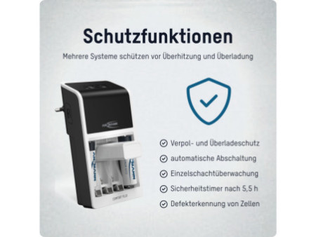 ANSMANN Chargeur rapide Comfort Plus, blanc/noir