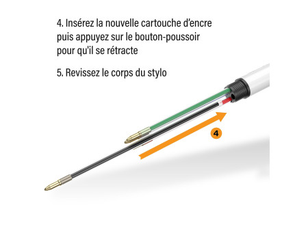 BIC Recharge pour stylo à bille 4 Colours, M, vert
