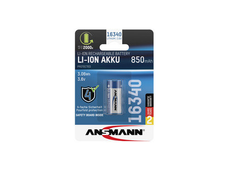 ANSMANN Pile rechargeable Li-Ion 16340, 3,6 V, 850 mAh