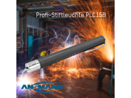 ANSMANN Lampe stylo PLC15B, avec ampoule, noir/argent
