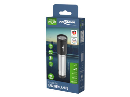 ANSMANN Lampe de poche LED, Daily Use 70B, argent/noir