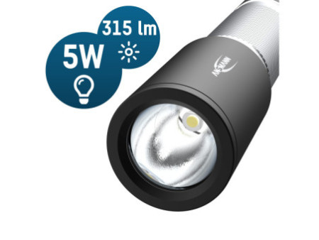 ANSMANN Lampe de poche LED, Daily Use 300B, argent/noir