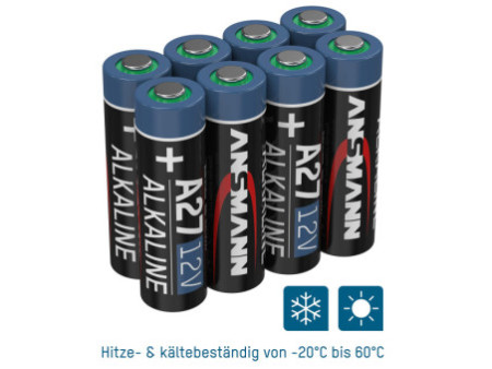 ANSMANN Pile alcaline A27/LR27, 12 V, en lot de 8