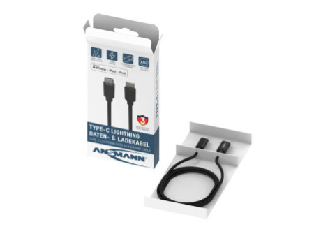 ANSMANN Câble de données & de charge, USB-C - Lightning